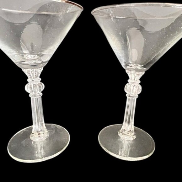 Libbey Rock Sharpe Martini Cocktail 6” Glass Drinkware Barware Gold Rimmed - Picture 3 of 8